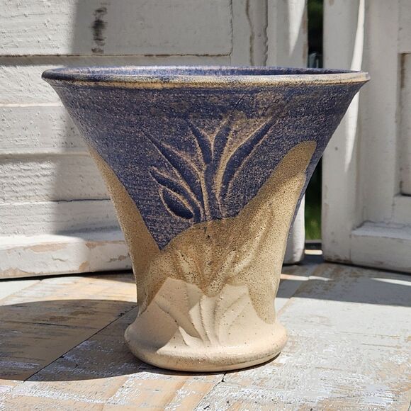 Studio Art Pottery Vase Hand Thrown Stoneware Drip Glaze Nature Inspired Earthen - Picture 2 of 9